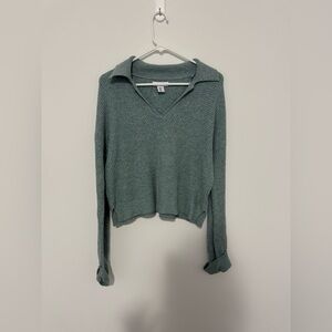William Rast Green V-Neck Sweater